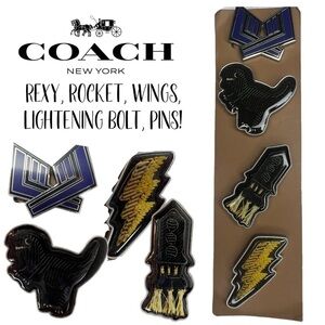 Coach Collectible Rexy, Rocket, Wings, and Lightening Bolt Pins